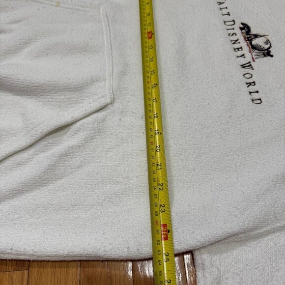 Vintage Walt Disney World Hoodie XL Made in USA 70s/80s Style White Embroidered - Picture 9 of 10